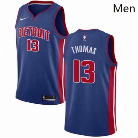 Mens Nike Detroit Pistons 13 Khyri Thomas Swingman Royal Blue NBA Jersey Icon Edition